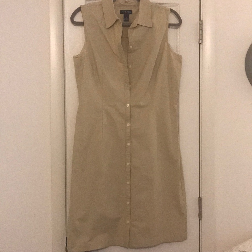 Ann Taylor khaki tan dress